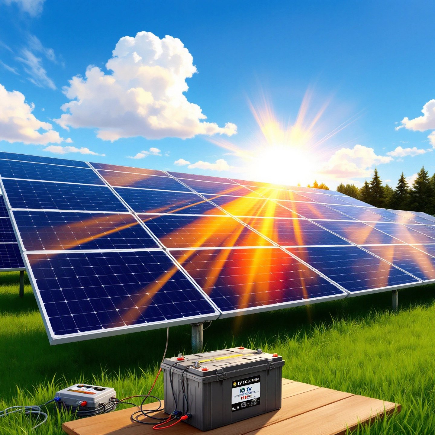 solar panels maintaining a balanced 24v battery system