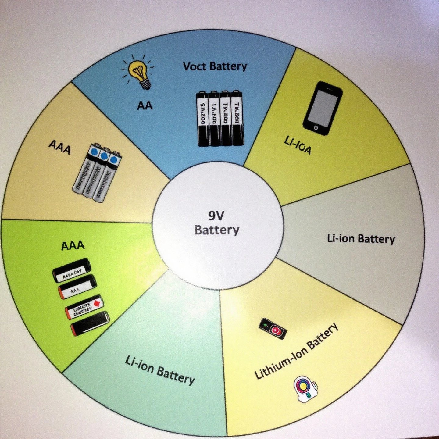 various battery types for powering lights